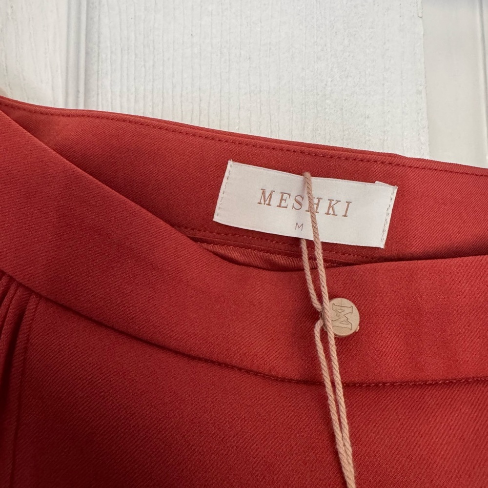 Meshki Rust Red Mini Skirt Melinda Mini Skirt with Pleats in Chilli NWT - Picture 5 of 7